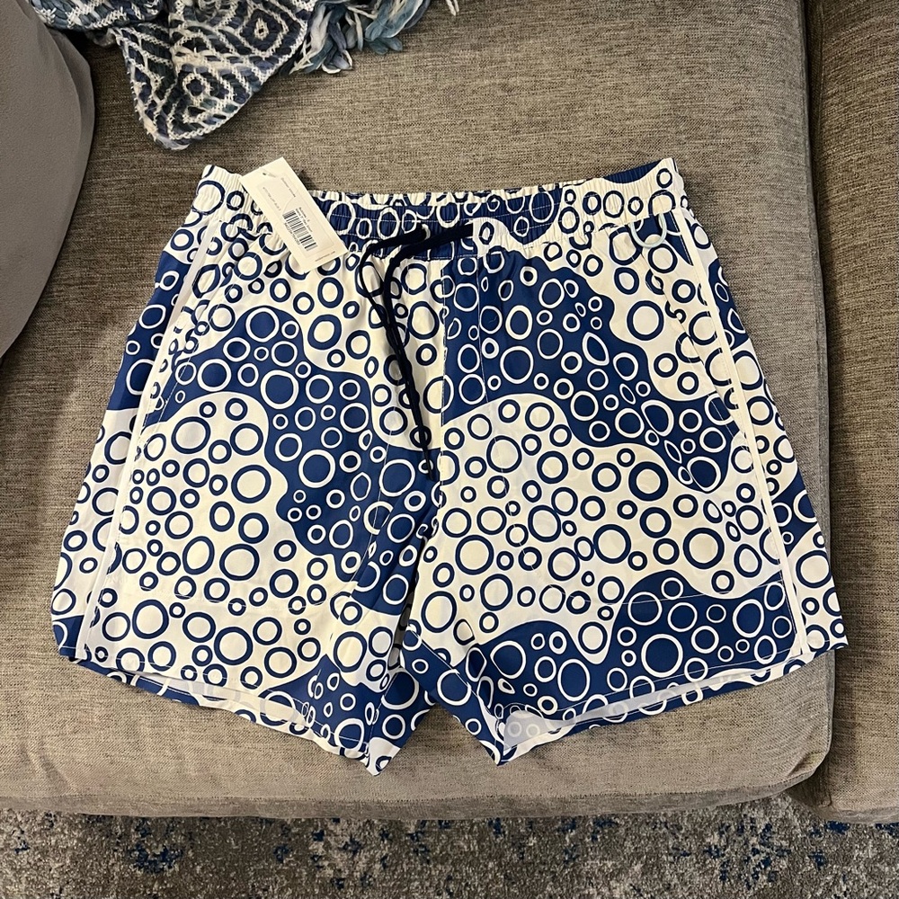 Outdoor Voices Solar Cool Beach Short, Blue Bubbles, S NWT
